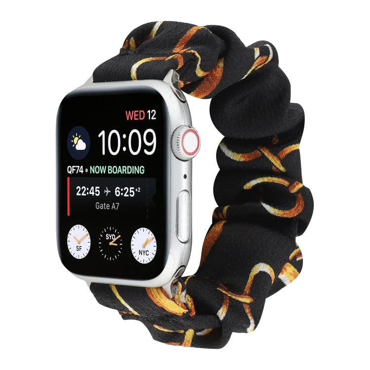 Fabric Hair Ring Replacement Strap Watchband For, Apple Watch Series 8&7 45mm / SE 2&6&SE&5&4 44mm / 3&2&1 42mm, Apple Watch Series 8&7 41mm / SE 2&6&SE&5&4 40mm / 3&2&1 38mm