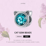 S925 Sterling Silver Cute Cat Ears Beads DIY Bracelet Necklace Accessories, Cat Ears
