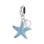 S925 Sterling Silver Starfish Pendant DIY Bracelet Necklace Accessories, Starfish
