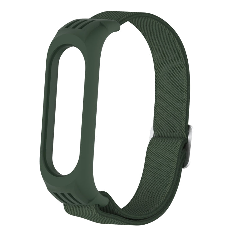 For Xiaomi Mi Band 3 / 4 / 5 Twill 8-shaped Buckle Elastic Replacement Strap Watchband