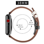 Genuine Leather + Butterfly Black Buckle Replacement Watchbands For Apple Watch Series 6 & SE & 5 & 4 40mm / 3 & 2 & 1 38mm, Black Buckle For Apple Watch Series 8&7 41mm / SE 2&6&SE&5&4 40mm / 3&2&1 38mm                                                 ...