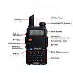 RETEVIS RT-5R 400-520MHz + 136-174MHz 128CHS USB Two-segment Handheld Walkie Talkie, USB, EU Plug, UK Plug