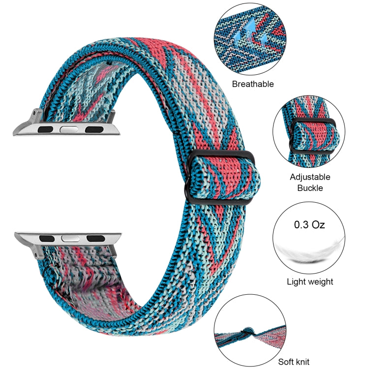 Elastic Watch Strap, For Apple Watch Series 7 45mm / 6 & SE & 5 & 4 44mm / 3 & 2 & 1 42mm, For Apple Watch Series 7 41mm / 6 & SE & 5 & 4 40mm / 3 & 2 & 1 38mm, For Apple Watch Apple Watch Series 7 45mm / 6 & SE & 5 & 4 44mm / 3 & 2 & 1 42mm           ...