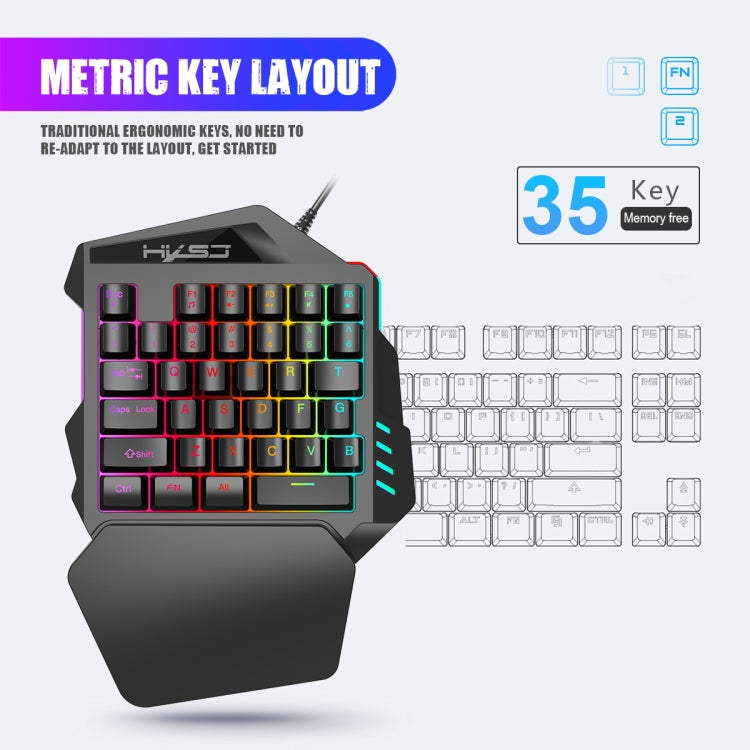 HXSJ P6+V100+J900 Keyboard Mouse Converter + One-handed Keyboard + Gaming Mouse Set, P6+V100+J900