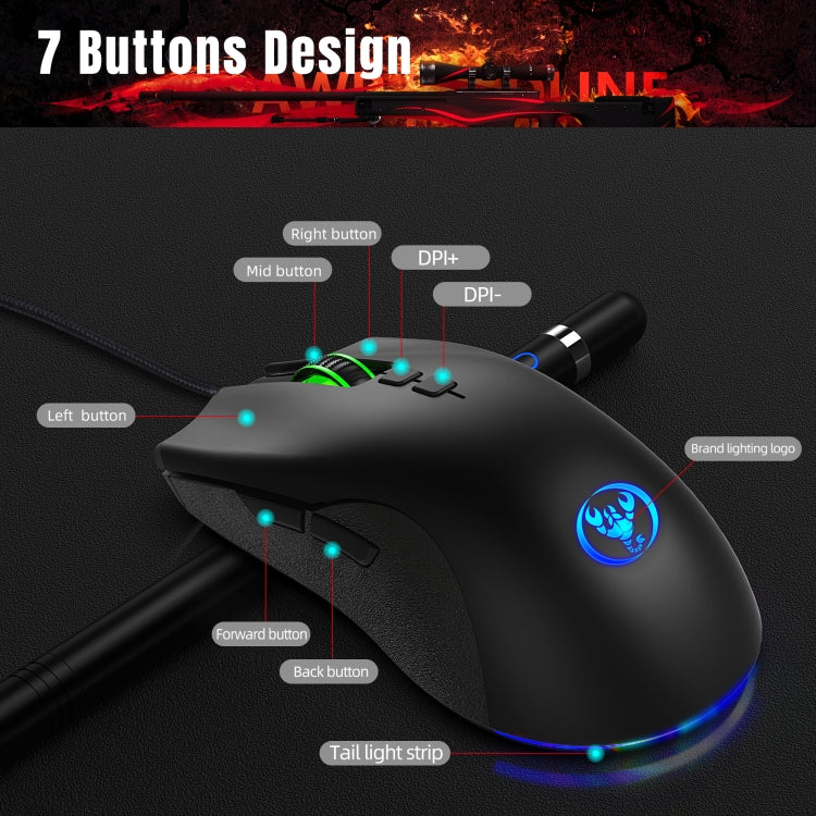 HXSJ P6+V100+A883 Keyboard Mouse Converter + One-handed Keyboard + Gaming Mouse Set, P6+V100+A883