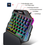 HXSJ P6+V100+A883 Keyboard Mouse Converter + One-handed Keyboard + Gaming Mouse Set, P6+V100+A883