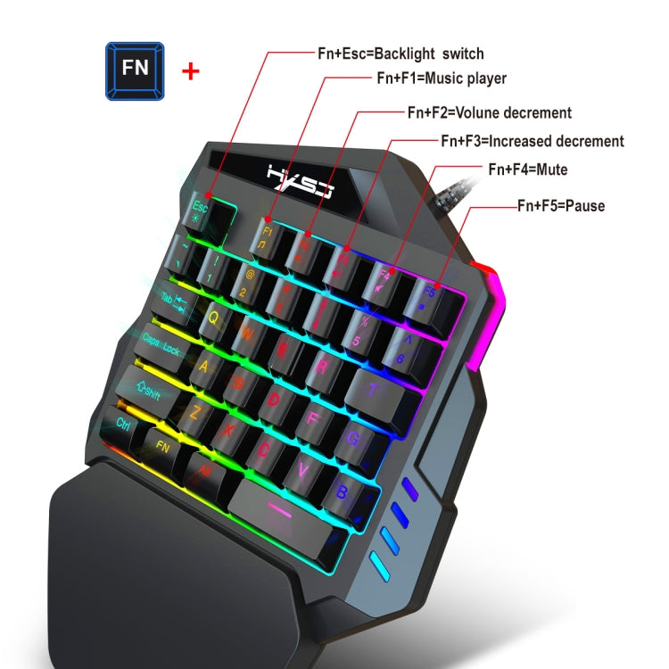 HXSJ P6+V100+A883 Keyboard Mouse Converter + One-handed Keyboard + Gaming Mouse Set, P6+V100+A883
