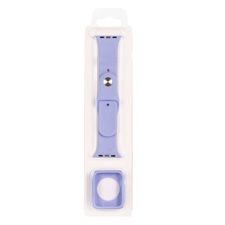 Silicone Replacement Strap Watchband + Watch Protective Case Set, For Apple Watch Series 9 / 8 / 7 41mm, For Apple Watch Series 9 / 8 / 7 45mm