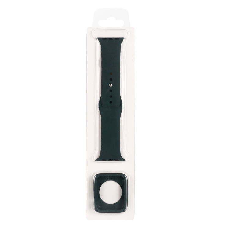 Silicone Replacement Strap Watchband + Watch Protective Case Set, For Apple Watch Series 9 / 8 / 7 41mm, For Apple Watch Series 9 / 8 / 7 45mm