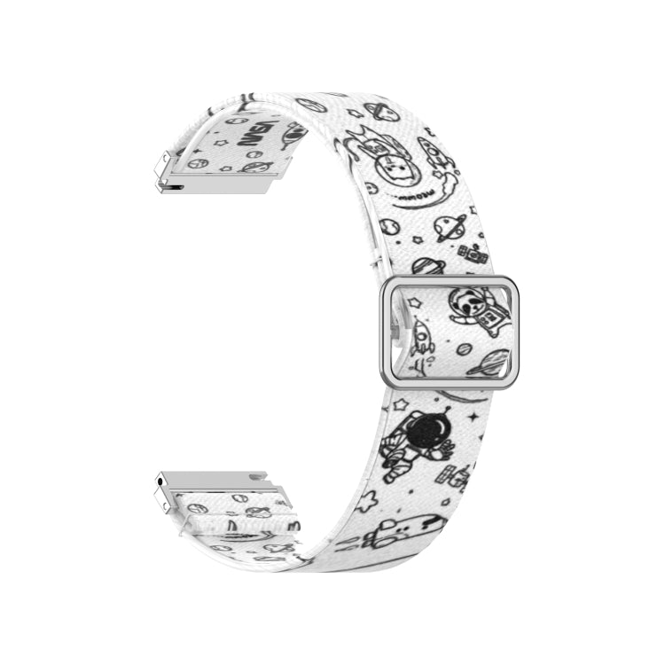 Adjustable Elastic Printing Replacement Watchband, 20mm For Samsung Galaxy Watch Active2 / Active, 22mm For Galaxy Watch3 45mm/ Huawei Watch GT 2 Pro