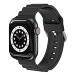 Business B Style Silicone Watch Strap, For Apple Watch Series 7 45mm / 6 & SE & 5 & 4 44mm / 3 & 2 & 1 42mm, For Apple Watch Ultra 49mm / Series 8&7 45mm / SE 2&6&SE&5&4 44mm / 3&2&1 42mm
