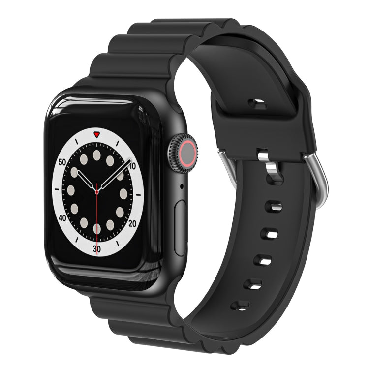 Business B Style Silicone Watch Strap, For Apple Watch Series 7 45mm / 6 & SE & 5 & 4 44mm / 3 & 2 & 1 42mm, For Apple Watch Ultra 49mm / Series 8&7 45mm / SE 2&6&SE&5&4 44mm / 3&2&1 42mm