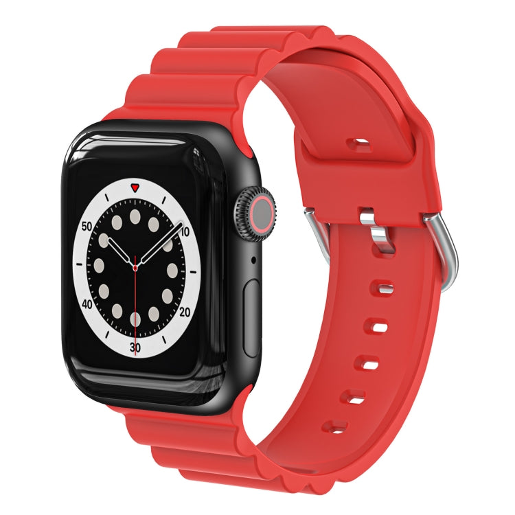 Business B Style Silicone Watch Strap, For Apple Watch Series 7 45mm / 6 & SE & 5 & 4 44mm / 3 & 2 & 1 42mm, For Apple Watch Ultra 49mm / Series 8&7 45mm / SE 2&6&SE&5&4 44mm / 3&2&1 42mm