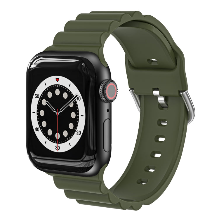 Business B Style Silicone Watch Strap, For Apple Watch Series 7 45mm / 6 & SE & 5 & 4 44mm / 3 & 2 & 1 42mm, For Apple Watch Ultra 49mm / Series 8&7 45mm / SE 2&6&SE&5&4 44mm / 3&2&1 42mm
