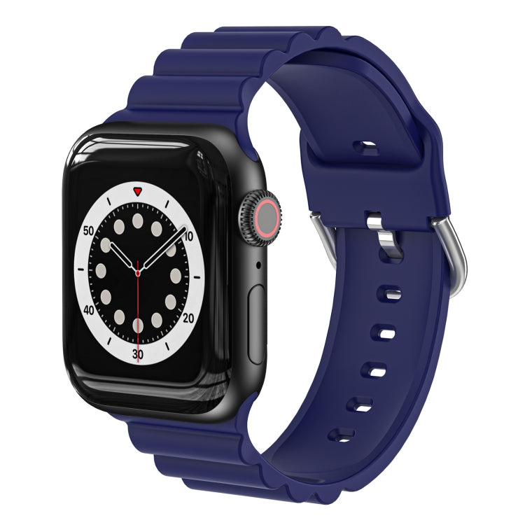 Business B Style Silicone Watch Strap, For Apple Watch Series 7 45mm / 6 & SE & 5 & 4 44mm / 3 & 2 & 1 42mm, For Apple Watch Ultra 49mm / Series 8&7 45mm / SE 2&6&SE&5&4 44mm / 3&2&1 42mm