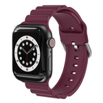 Business B Style Silicone Watch Strap, For Apple Watch Series 7 45mm / 6 & SE & 5 & 4 44mm / 3 & 2 & 1 42mm, For Apple Watch Ultra 49mm / Series 8&7 45mm / SE 2&6&SE&5&4 44mm / 3&2&1 42mm