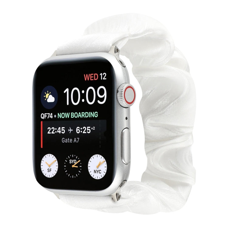 Shell Pattern Hair Ring Cloth Watch Strap, For Apple Watch Ultra 49mm / Series 8&7 45mm / SE 2&6&SE&5&4 44mm / 3&2&1 42mm, For Apple Watch Series 8&7 41mm / SE 2&6&SE&5&4 40mm / 3&2&1 38mm                                                                ...