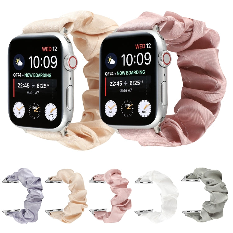 Shell Pattern Hair Ring Cloth Watch Strap, For Apple Watch Ultra 49mm / Series 8&7 45mm / SE 2&6&SE&5&4 44mm / 3&2&1 42mm, For Apple Watch Series 8&7 41mm / SE 2&6&SE&5&4 40mm / 3&2&1 38mm                                                                ...
