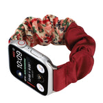Butterfly Pattern Hair Ring Cloth Watch Strap, For Apple Watch Ultra 49mm / Series 8&7 45mm / SE 2&6&SE&5&4 44mm / 3&2&1 42mm, For Apple Watch Series 8&7 41mm / SE 2&6&SE&5&4 40mm / 3&2&1 38mm                                                            ...