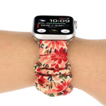 Butterfly Pattern Hair Ring Cloth Watch Strap, For Apple Watch Ultra 49mm / Series 8&7 45mm / SE 2&6&SE&5&4 44mm / 3&2&1 42mm, For Apple Watch Series 8&7 41mm / SE 2&6&SE&5&4 40mm / 3&2&1 38mm                                                            ...