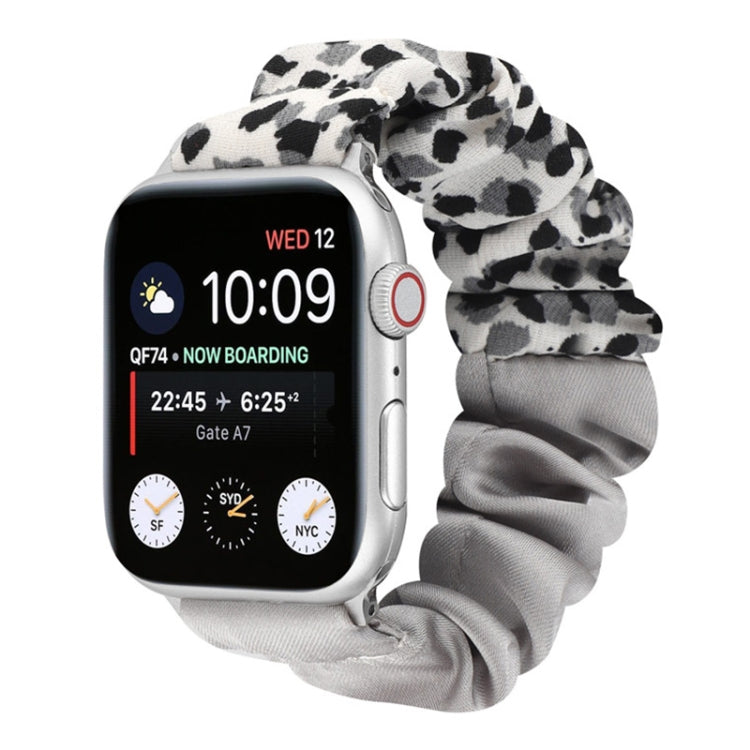 Butterfly Pattern Hair Ring Cloth Watch Strap, For Apple Watch Ultra 49mm / Series 8&7 45mm / SE 2&6&SE&5&4 44mm / 3&2&1 42mm, For Apple Watch Series 8&7 41mm / SE 2&6&SE&5&4 40mm / 3&2&1 38mm                                                            ...