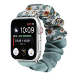Butterfly Pattern Hair Ring Cloth Watch Strap, For Apple Watch Ultra 49mm / Series 8&7 45mm / SE 2&6&SE&5&4 44mm / 3&2&1 42mm, For Apple Watch Series 8&7 41mm / SE 2&6&SE&5&4 40mm / 3&2&1 38mm                                                            ...