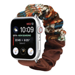 Butterfly Pattern Hair Ring Cloth Watch Strap, For Apple Watch Ultra 49mm / Series 8&7 45mm / SE 2&6&SE&5&4 44mm / 3&2&1 42mm, For Apple Watch Series 8&7 41mm / SE 2&6&SE&5&4 40mm / 3&2&1 38mm                                                            ...