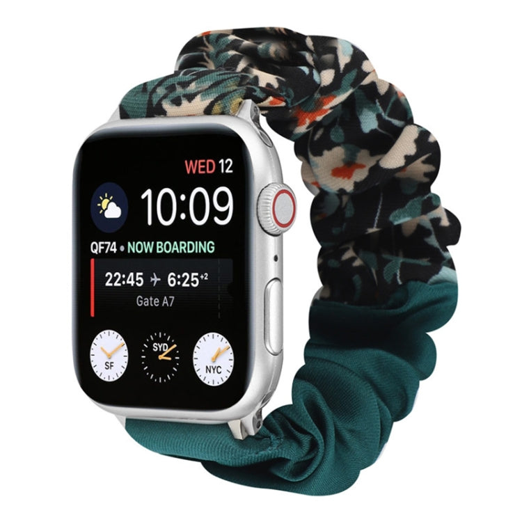 Butterfly Pattern Hair Ring Cloth Watch Strap, For Apple Watch Ultra 49mm / Series 8&7 45mm / SE 2&6&SE&5&4 44mm / 3&2&1 42mm, For Apple Watch Series 8&7 41mm / SE 2&6&SE&5&4 40mm / 3&2&1 38mm                                                            ...