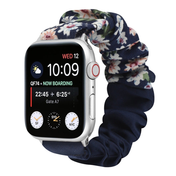 Butterfly Pattern Hair Ring Cloth Watch Strap, For Apple Watch Ultra 49mm / Series 8&7 45mm / SE 2&6&SE&5&4 44mm / 3&2&1 42mm, For Apple Watch Series 8&7 41mm / SE 2&6&SE&5&4 40mm / 3&2&1 38mm                                                            ...