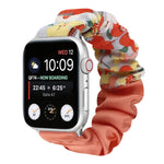 Butterfly Pattern Hair Ring Cloth Watch Strap, For Apple Watch Ultra 49mm / Series 8&7 45mm / SE 2&6&SE&5&4 44mm / 3&2&1 42mm, For Apple Watch Series 8&7 41mm / SE 2&6&SE&5&4 40mm / 3&2&1 38mm                                                            ...