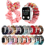 Butterfly Pattern Hair Ring Cloth Watch Strap, For Apple Watch Ultra 49mm / Series 8&7 45mm / SE 2&6&SE&5&4 44mm / 3&2&1 42mm, For Apple Watch Series 8&7 41mm / SE 2&6&SE&5&4 40mm / 3&2&1 38mm                                                            ...