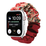 Butterfly Pattern Hair Ring Cloth Watch Strap, For Apple Watch Ultra 49mm / Series 8&7 45mm / SE 2&6&SE&5&4 44mm / 3&2&1 42mm, For Apple Watch Series 8&7 41mm / SE 2&6&SE&5&4 40mm / 3&2&1 38mm                                                            ...