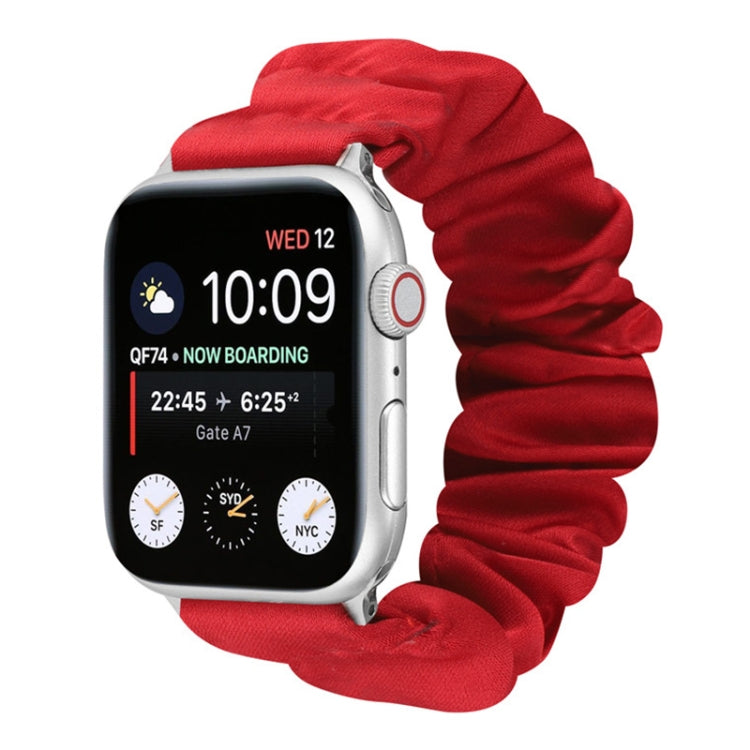 Butterfly Pattern Hair Ring Cloth Watch Strap, For Apple Watch Ultra 49mm / Series 8&7 45mm / SE 2&6&SE&5&4 44mm / 3&2&1 42mm, For Apple Watch Series 8&7 41mm / SE 2&6&SE&5&4 40mm / 3&2&1 38mm                                                            ...