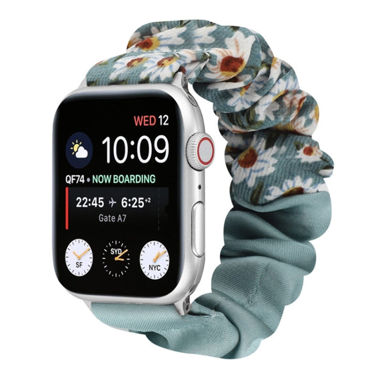 Butterfly Pattern Hair Ring Cloth Watch Strap, For Apple Watch Ultra 49mm / Series 8&7 45mm / SE 2&6&SE&5&4 44mm / 3&2&1 42mm, For Apple Watch Series 8&7 41mm / SE 2&6&SE&5&4 40mm / 3&2&1 38mm                                                            ...