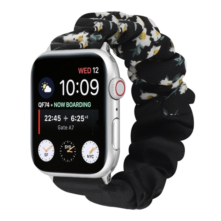 Butterfly Pattern Hair Ring Cloth Watch Strap, For Apple Watch Ultra 49mm / Series 8&7 45mm / SE 2&6&SE&5&4 44mm / 3&2&1 42mm, For Apple Watch Series 8&7 41mm / SE 2&6&SE&5&4 40mm / 3&2&1 38mm                                                            ...