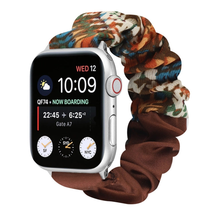 Butterfly Pattern Hair Ring Cloth Watch Strap, For Apple Watch Ultra 49mm / Series 8&7 45mm / SE 2&6&SE&5&4 44mm / 3&2&1 42mm, For Apple Watch Series 8&7 41mm / SE 2&6&SE&5&4 40mm / 3&2&1 38mm                                                            ...