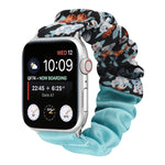 Butterfly Pattern Hair Ring Cloth Watch Strap, For Apple Watch Ultra 49mm / Series 8&7 45mm / SE 2&6&SE&5&4 44mm / 3&2&1 42mm, For Apple Watch Series 8&7 41mm / SE 2&6&SE&5&4 40mm / 3&2&1 38mm                                                            ...