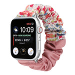 Butterfly Pattern Hair Ring Cloth Watch Strap, For Apple Watch Ultra 49mm / Series 8&7 45mm / SE 2&6&SE&5&4 44mm / 3&2&1 42mm, For Apple Watch Series 8&7 41mm / SE 2&6&SE&5&4 40mm / 3&2&1 38mm                                                            ...