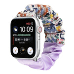 Butterfly Pattern Hair Ring Cloth Watch Strap, For Apple Watch Ultra 49mm / Series 8&7 45mm / SE 2&6&SE&5&4 44mm / 3&2&1 42mm, For Apple Watch Series 8&7 41mm / SE 2&6&SE&5&4 40mm / 3&2&1 38mm                                                            ...