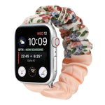 Butterfly Pattern Hair Ring Cloth Watch Strap, For Apple Watch Ultra 49mm / Series 8&7 45mm / SE 2&6&SE&5&4 44mm / 3&2&1 42mm, For Apple Watch Series 8&7 41mm / SE 2&6&SE&5&4 40mm / 3&2&1 38mm                                                            ...