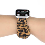 Leather Leopard Pattern Stitching Watch Strap, For Series 7 45mm / 6 & SE & 5 & 4 44mm / 3 & 2 & 1 42mm, For Series 7 41mm / 6 & SE & 5 & 4 40mm / 3 & 2 & 1 38mm