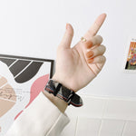 Three Lines Canvas Replacement Strap Watchband, For Apple Watch Series 7  41mm / & 6 & SE & 5 & 4 40mm, For Apple Watch Series  7  45mm / & 6 & SE & 5 & 4 44mm