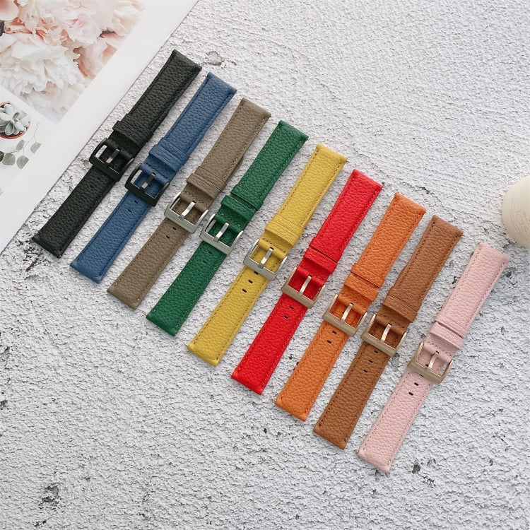 Sewing Litchi Texture Leather Replacement Strap Watchband, For Samsung Galaxy Watch Active2 44mm, For Samsung Galaxy Watch Active