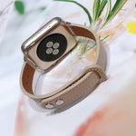 Double Nail Leather Replacement Strap Watchband, For Apple Watch Series 7  41mm / & 6 & SE & 5 & 4 40mm, For Apple Watch Series  7  45mm / & 6 & SE & 5 & 4 44mm