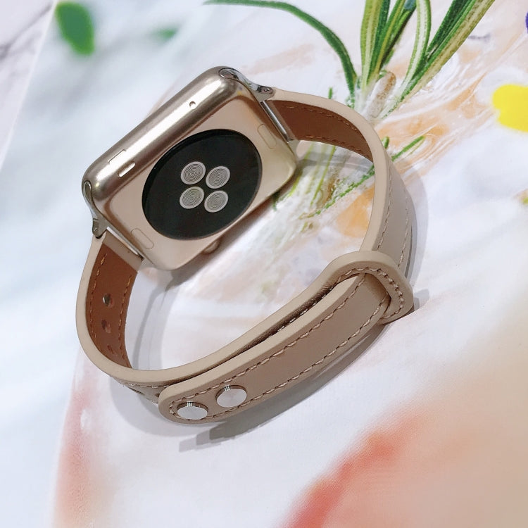 Double Nail Leather Replacement Strap Watchband, For Apple Watch Series 7  41mm / & 6 & SE & 5 & 4 40mm, For Apple Watch Series  7  45mm / & 6 & SE & 5 & 4 44mm