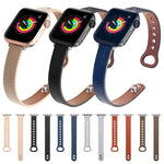 Double Nail Leather Replacement Strap Watchband, For Apple Watch Series 7  41mm / & 6 & SE & 5 & 4 40mm, For Apple Watch Series  7  45mm / & 6 & SE & 5 & 4 44mm