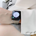 Color Matching Seven Beads Steel Replacement Strap Watchband, For Apple Watch Series 7  41mm / & 6 & SE & 5 & 4 40mm, For Apple Watch Series  7  45mm / & 6 & SE & 5 & 4 44mm