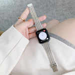 Color Matching Seven Beads Steel Replacement Strap Watchband, For Apple Watch Series 7  41mm / & 6 & SE & 5 & 4 40mm, For Apple Watch Series  7  45mm / & 6 & SE & 5 & 4 44mm