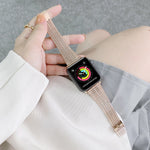 Double Lines Steel Replacement Strap Watchband, For Apple Watch Series 7  41mm / & 6 & SE & 5 & 4 40mm, For Apple Watch Series  7  45mm / & 6 & SE & 5 & 4 44mm