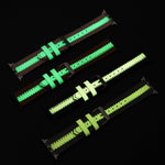 Cowhide Leather Luminous Replacement Strap Watchband, For Apple Watch Series 7  41mm / & 6 & SE & 5 & 4 40mm, For Apple Watch Series  7  45mm / & 6 & SE & 5 & 4 44mm